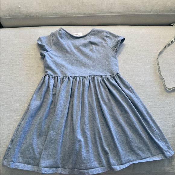 Girls Hanna Andersson Short Sleeve Gray Casual Kids Dress - Picture 3 of 4